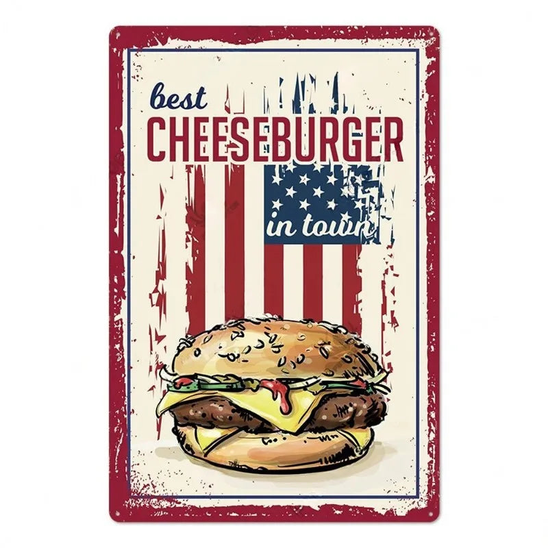 ファーストフードヴィンテージブリキ看板