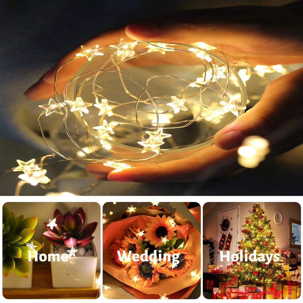 イベント・クリスマス装飾|LED室内装飾用スターライト(2M/4M)