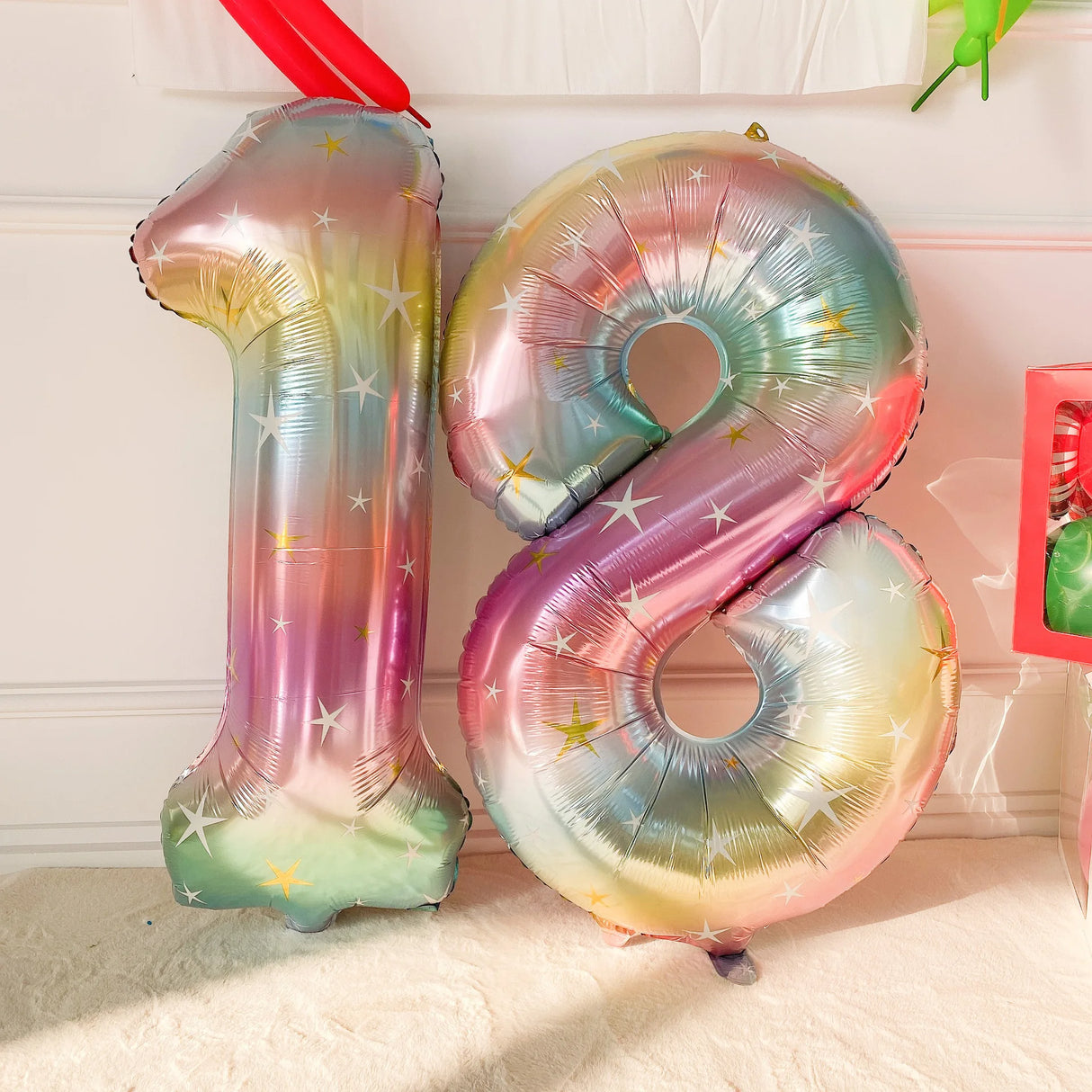 イベント・クリスマス装飾|グラデーションレインボー数字バルーン(ナンバーバルーン)