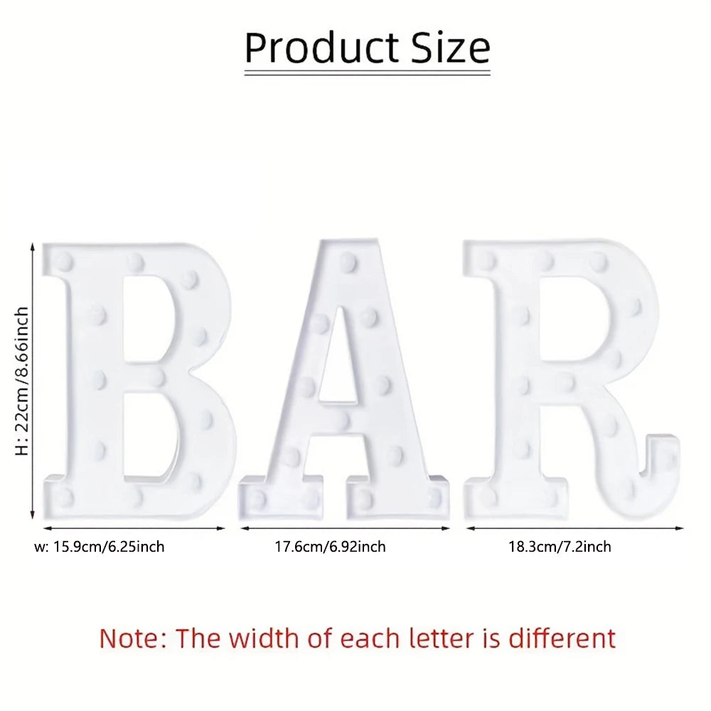 【LED装飾】LEDライト・デコレーションライト(アルファベット/数字)マルチカラー 22cm