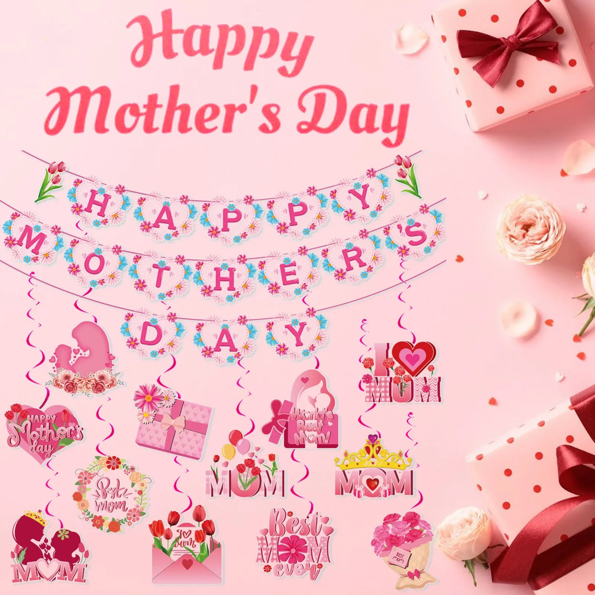 パーティー用装飾 母の日イベント・パーティー用バナー 母の日お祝い