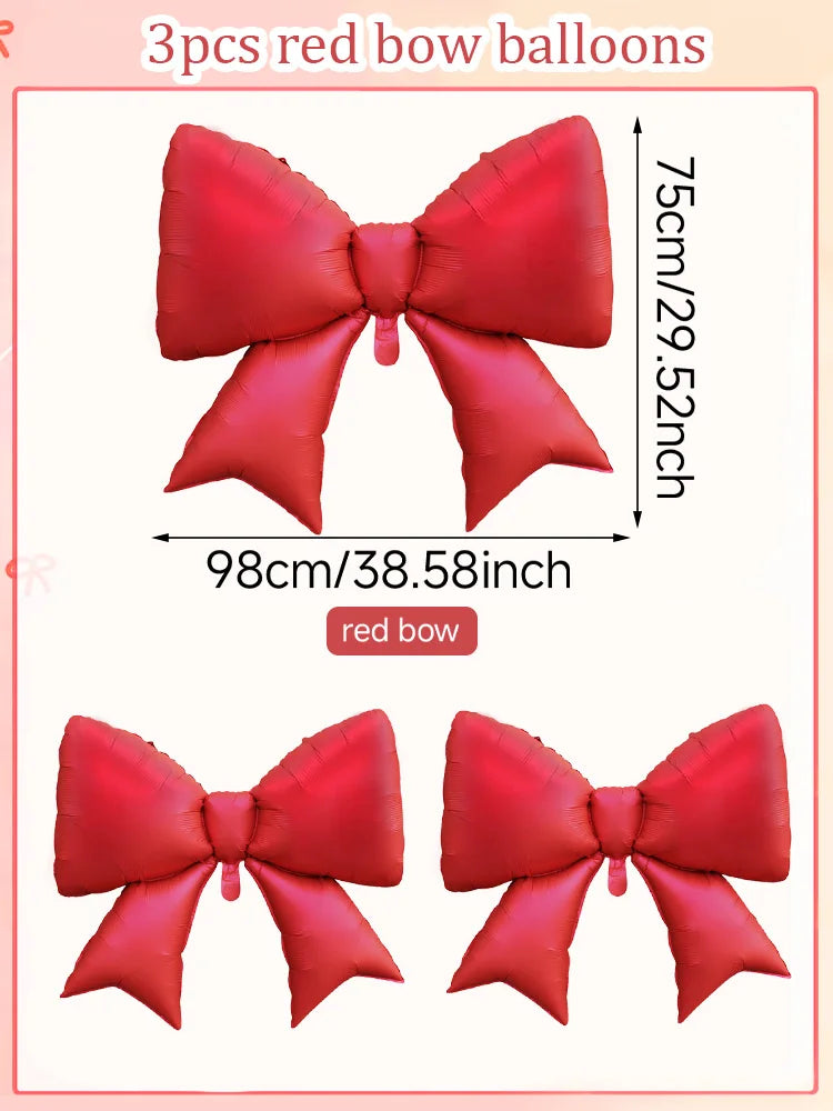 イベント・バルーン装飾 |リボン型アルミバルーンセット | 3個