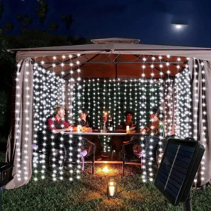 カーテンライト|ソーラーライト|イベント・クリスマス装飾|ソーラーパワLEDカーテンライト(幅3M/6M)