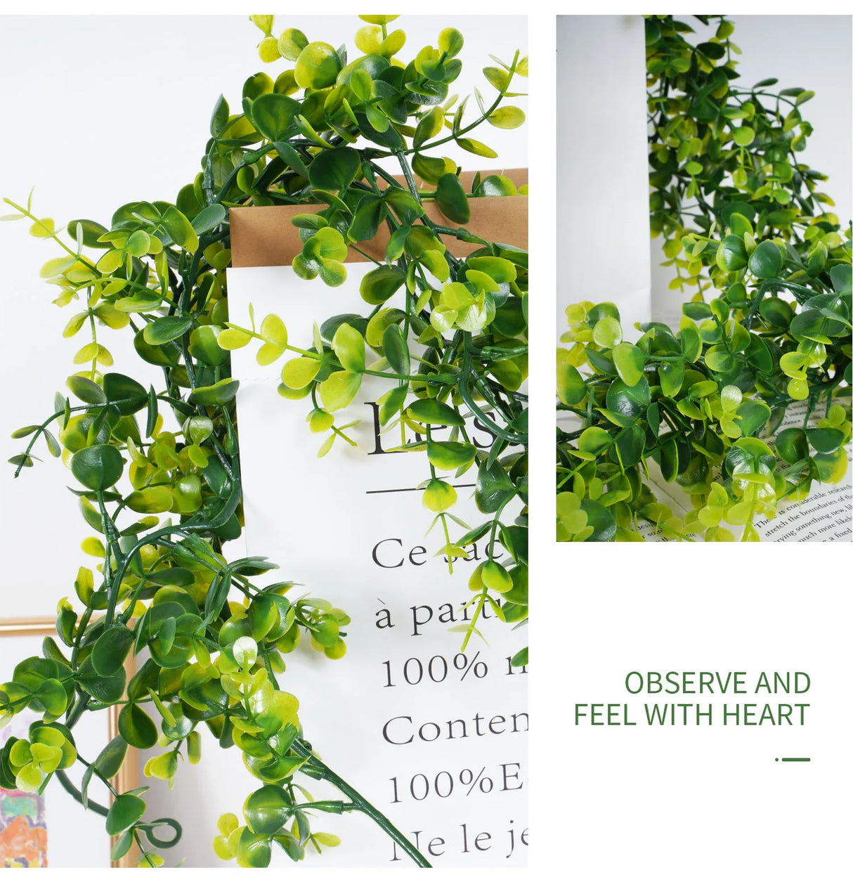 フェイクユーカリラタン人工植物つるグリーン柳の葉シルクアイビー壁掛けガーランドホームウェディングパーティー装飾