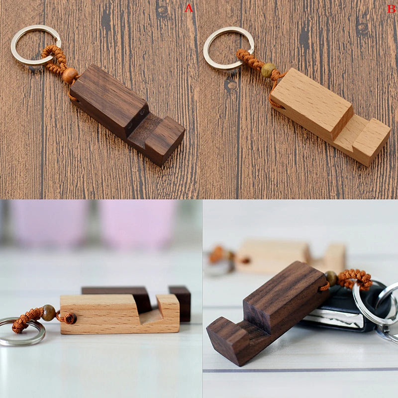 |イベント・ノベルティ用品 | キーホルダー付き 木製スマホスタンド