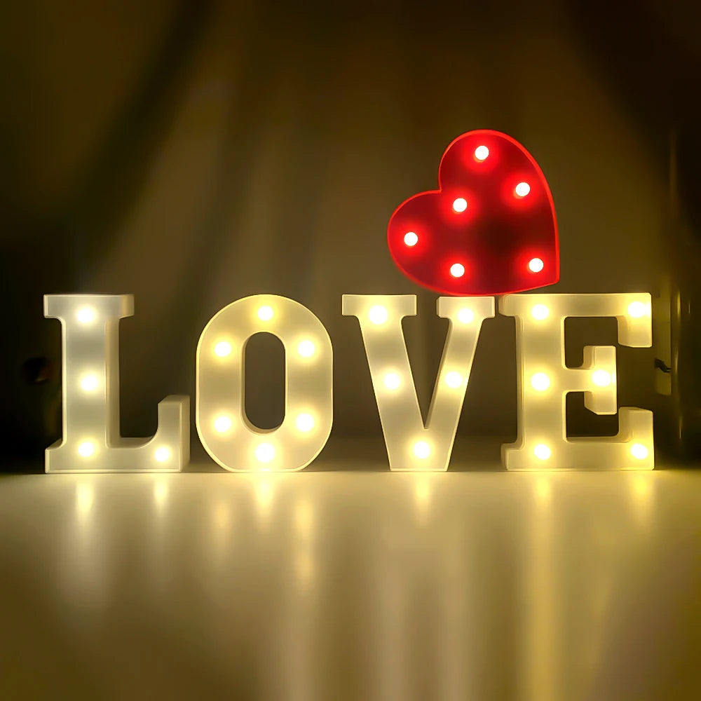 LEDナイトライト 【アルファベット・数字型】(乾電池式)