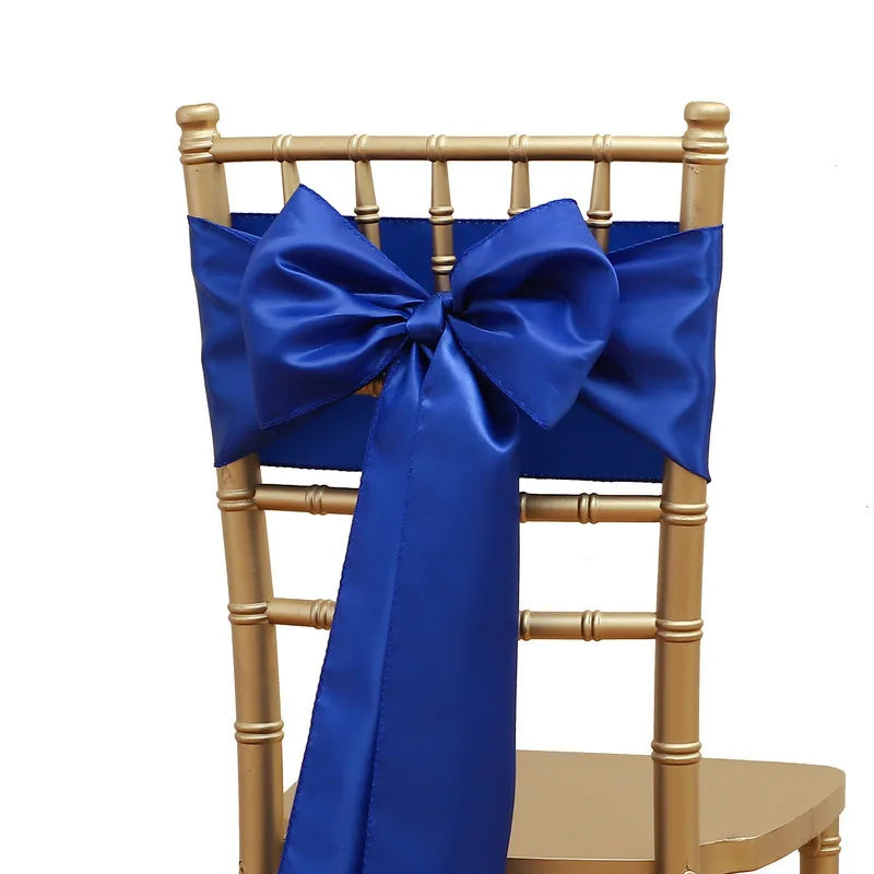 インテリア・パーティ装飾 | サテンリボン椅子カバーセット | 10個 背もたれカバー