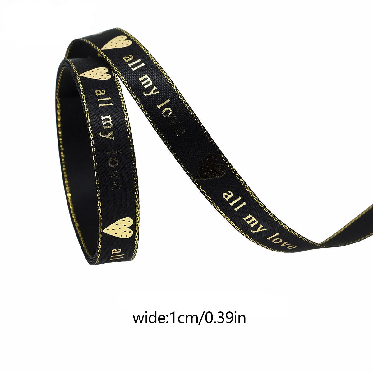 バレンタインデー用ハート柄片面プリントリボン