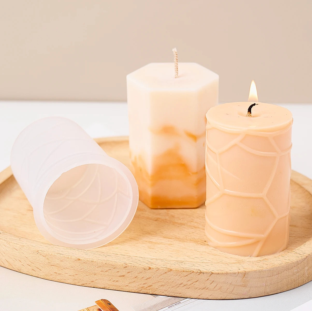 クラフト・DIY用|ハンドメイドキャンドル用 3D幾何学模様型