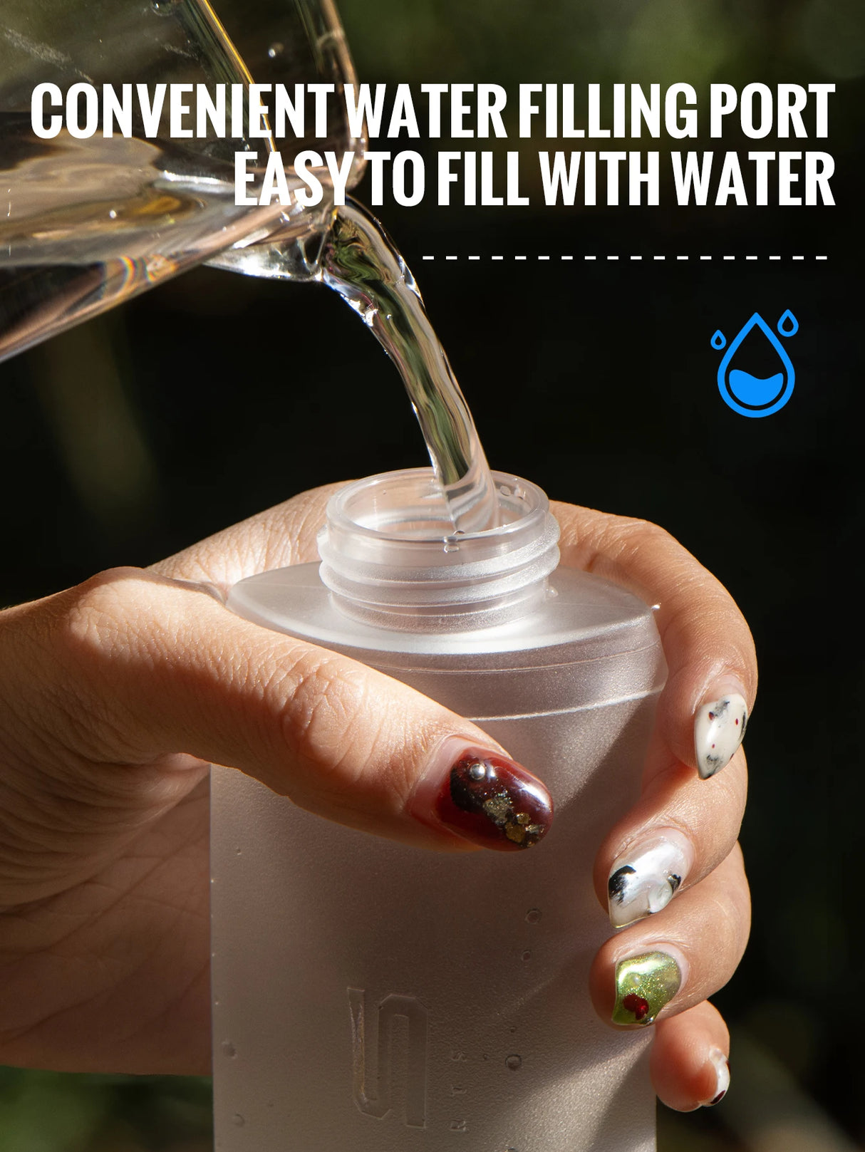 |イベント・ノベルティ用品 | コンパクト収納 ソフトウォーターボトル ブルー | 150ml/250ml/500ml