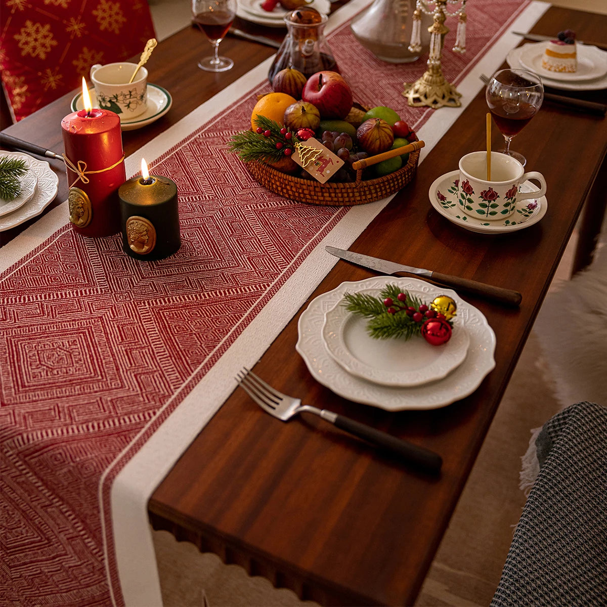 クリスマステーブルクロス|コットンテーブルランナー