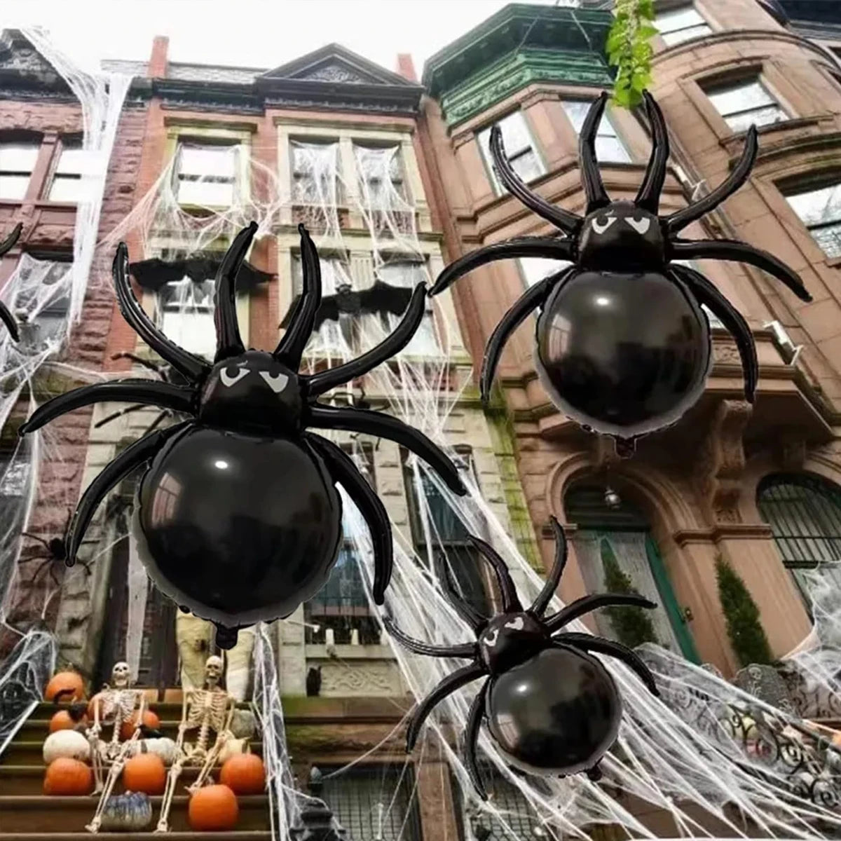 イベント・パーティー装飾|ブラックスパイダーバルーンセット(3個)