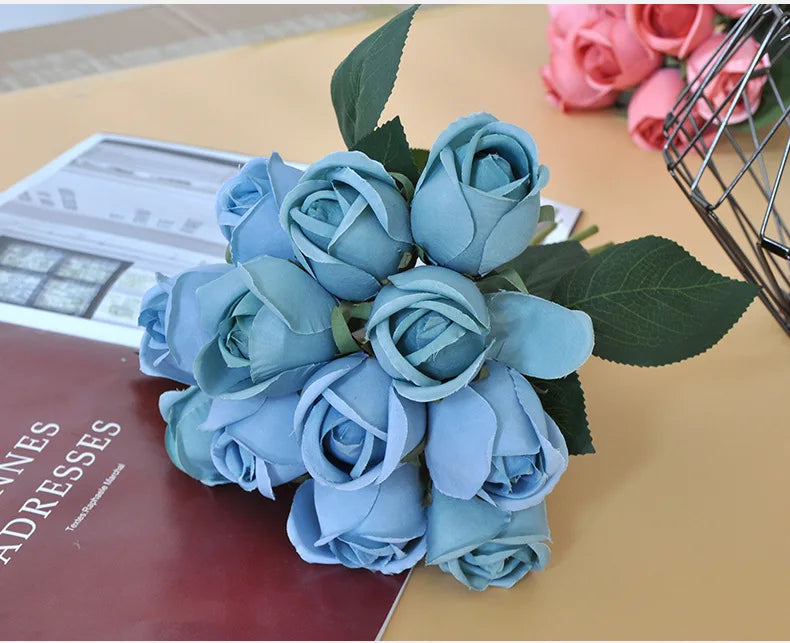 パーティー・インテリア装飾|造花シルクローズブーケ(25cm)