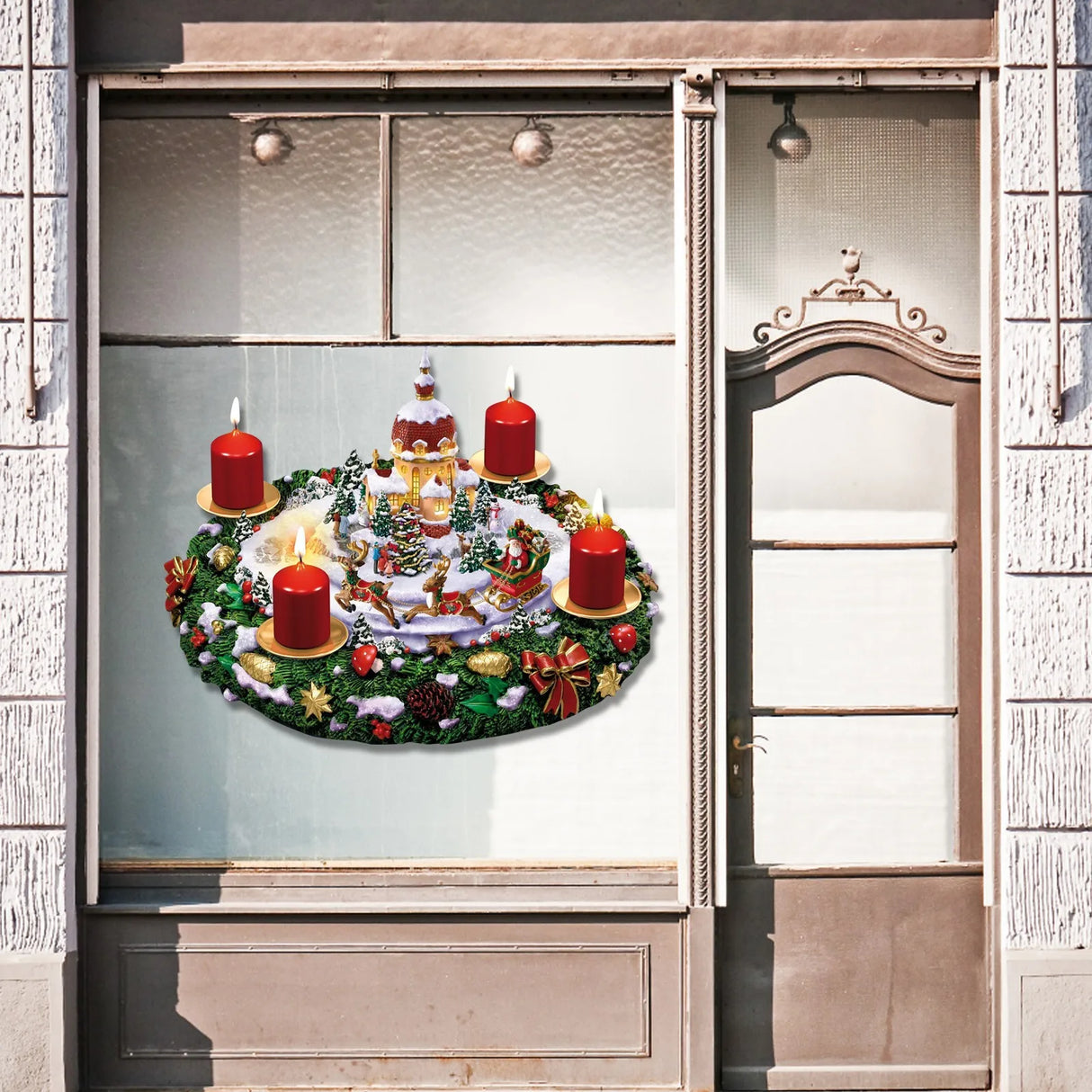 【インテリア装飾】ガラス用装飾ステッカークリスマス柄(1枚入り)