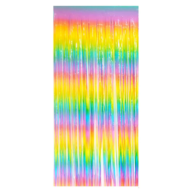 イベント・クリスマス装飾|レインボーグラデーションティンセルカーテン
