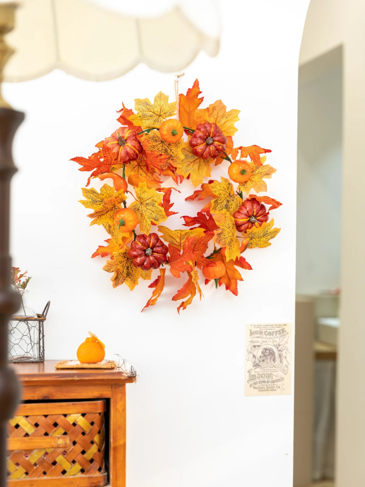 イベント・ハロウィングッズ|秋のカボチャリース - ドア用装飾