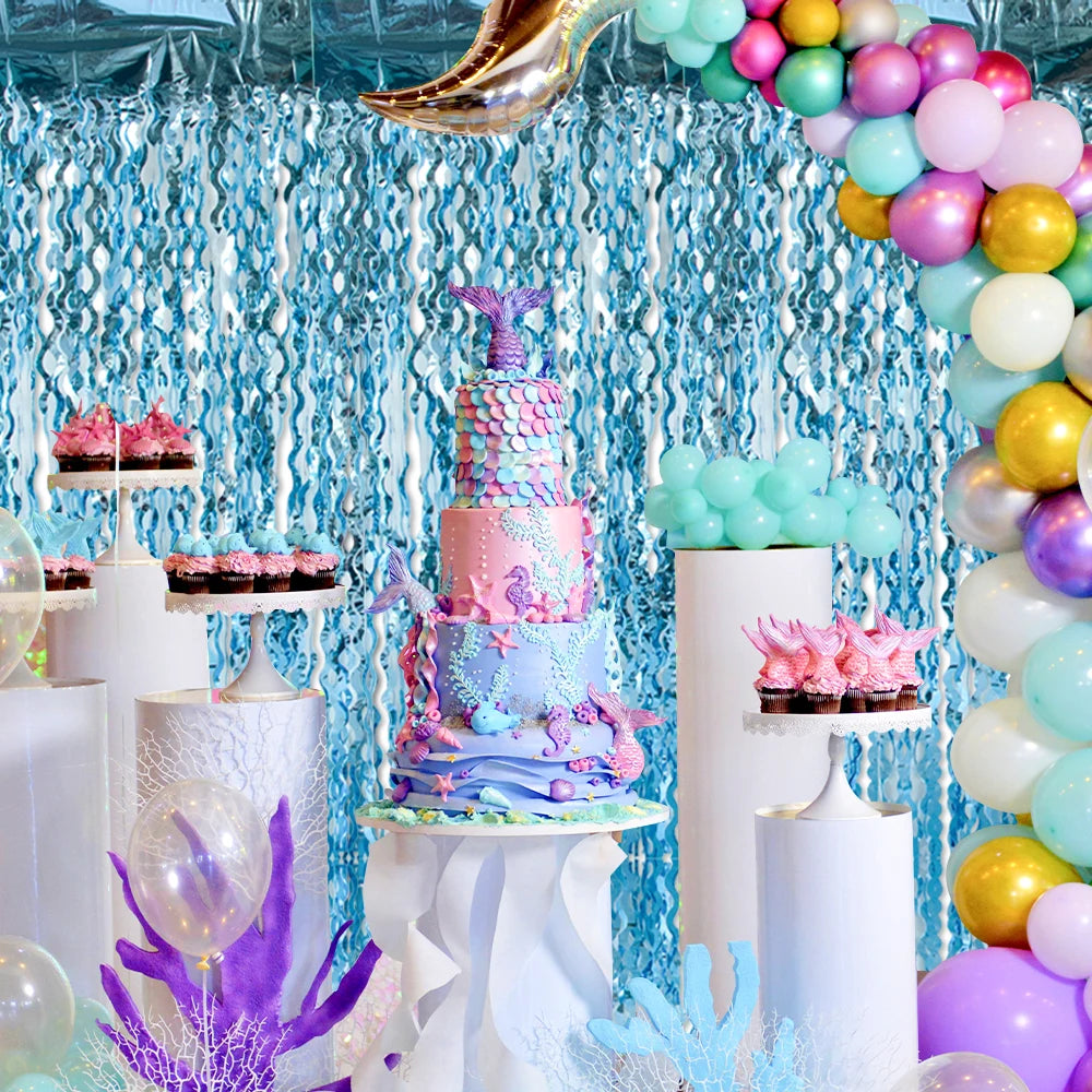 パーティー・インテリア用装飾 波形カーテン 壁面装飾 マーメイドテーマ
