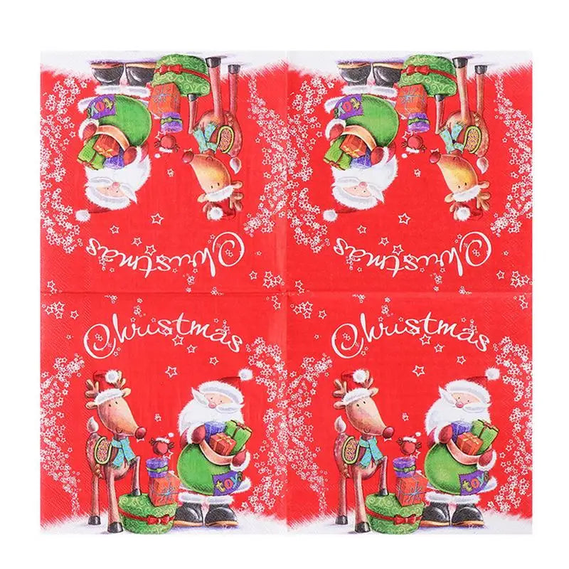 | クリスマスグッズ・ノベルティ用品 | クリスマス柄ペーパーナプキン20枚セット| 33x33c