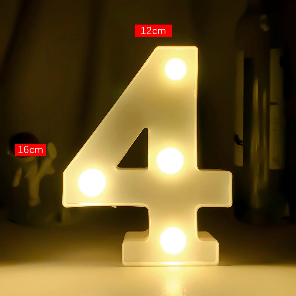 LEDナイトライト 【アルファベット・数字型】(乾電池式)