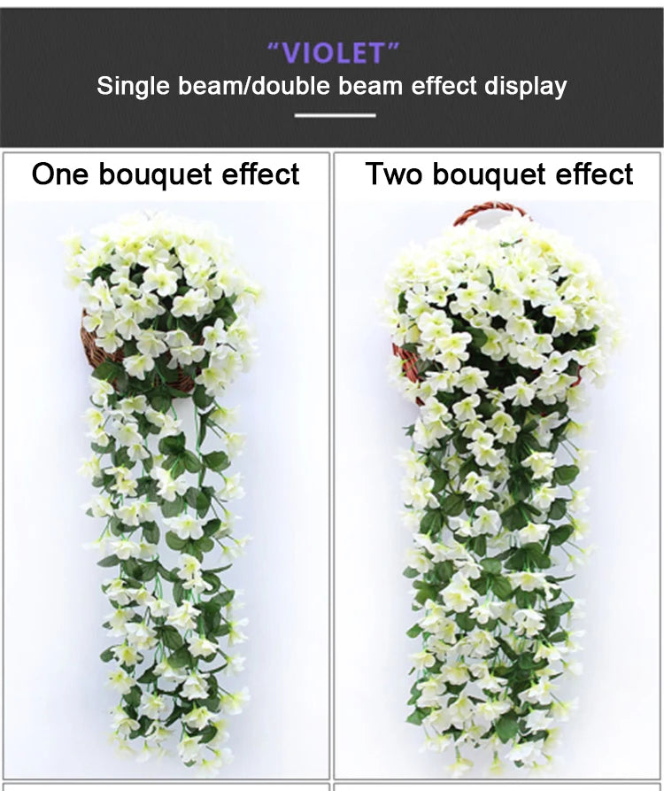 人工バイオレット 吊り下げフェイクフラワー