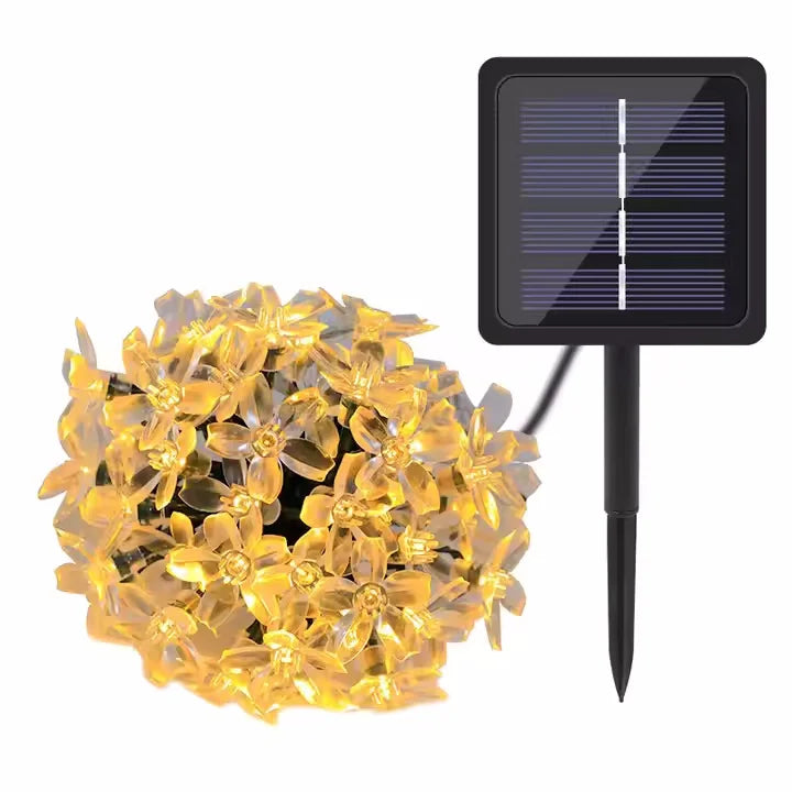 ソーラーライト|イベント・クリスマス装飾| 屋外用ソーラー桜ストリングライト(5M/7M/12M/22M)