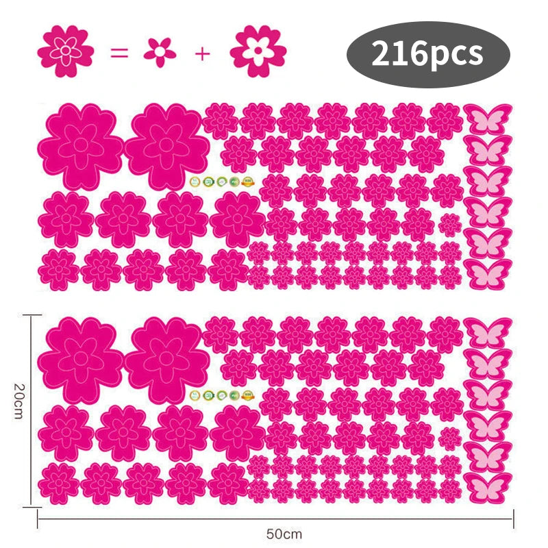 インテリア装飾用 室内装飾 花柄ステッカー 108枚入/216枚入 パーティー・イベント用