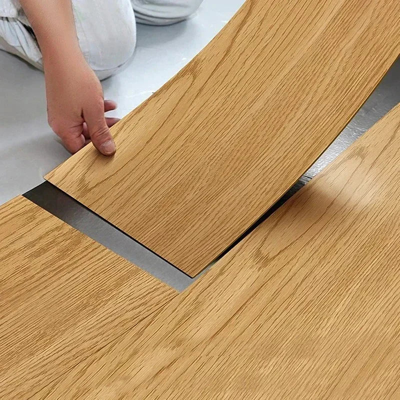 DIYフロアシート 天然木目風 床ステッカー 幅15cm x 45cm 10枚入