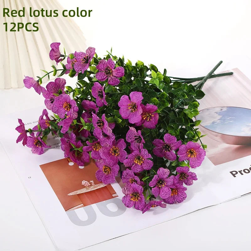 パーティー・インテリア装飾|UV耐性ミックスカラー人工デイジー(12束)