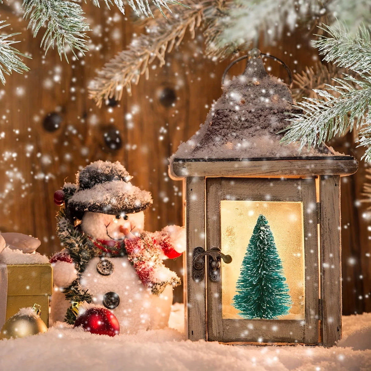 ミニ人工クリスマスツリー・12個パック・木製ベース付き・DIYクラフトやホリデーホームデコレーションに最適な卓上ボトルブラシツリー