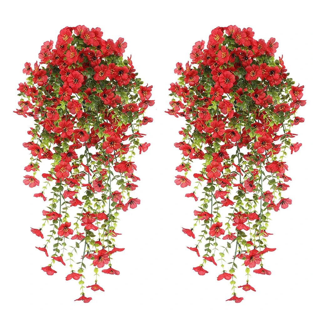 パーティー・インテリア装飾|造花ハンギングフラワー ガーランド2個セット(63cm)
