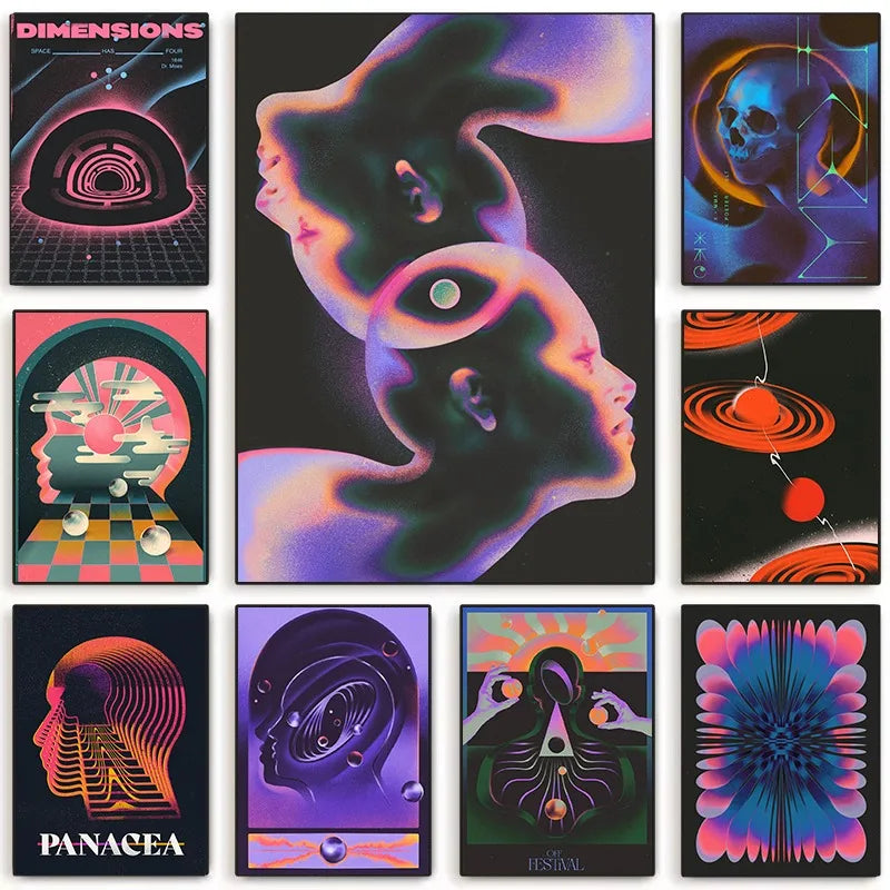 イベント・ハロウィングッズ|抽象未来主義キャンバスアートポスター
