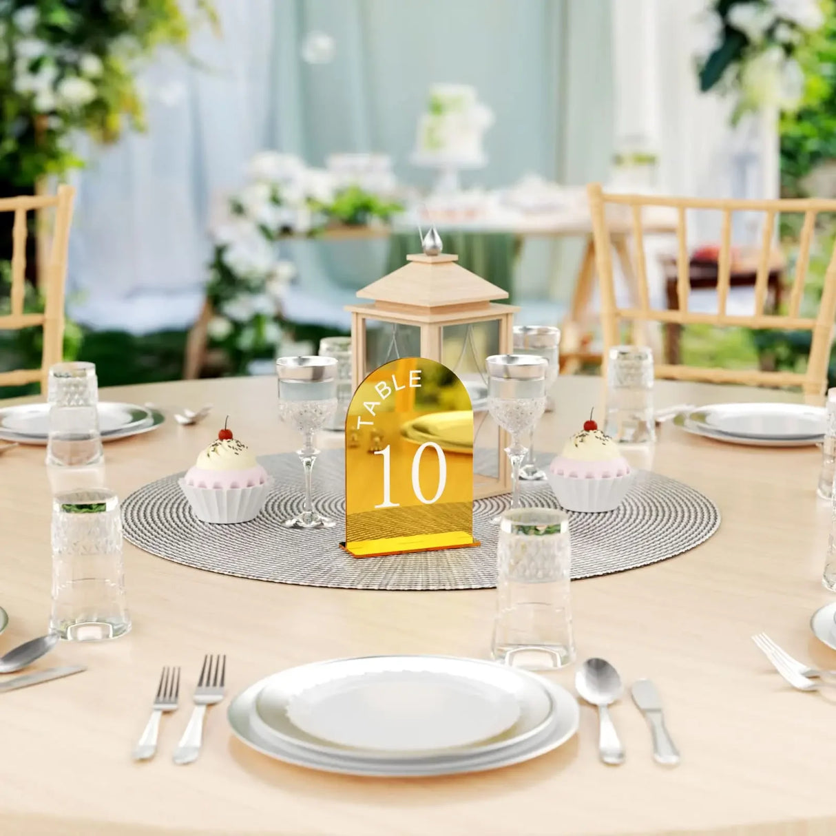 イベント・結婚式装飾|アクリルゴールドミラーウェディングテーブルナンバー