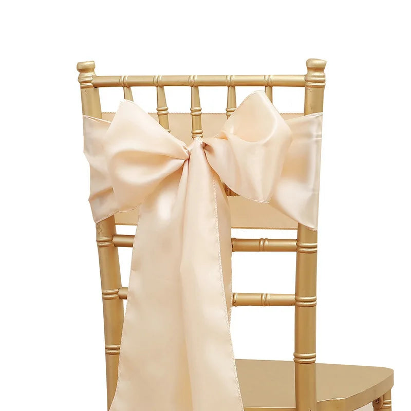 インテリア・パーティ装飾 | サテンリボン椅子カバーセット | 10個 背もたれカバー