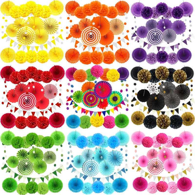 吊り下げ飾り ティッシュデコ パーティー装飾 簡単取り付け