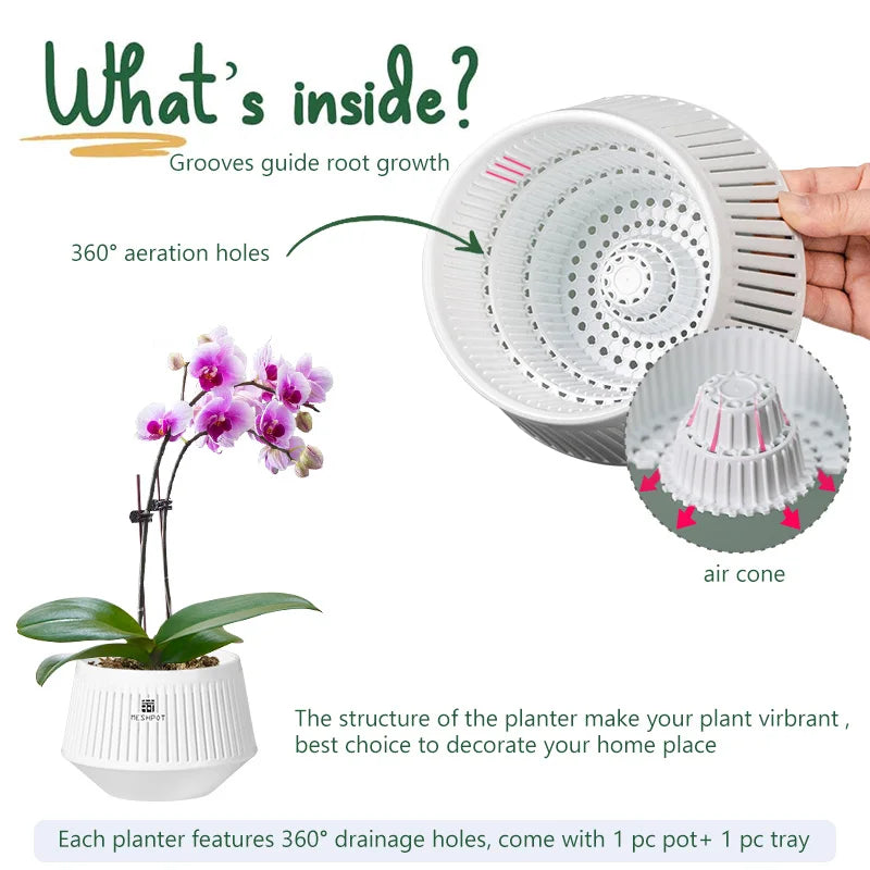 メッシュポット・オーキッドポット・穴付き・5インチ