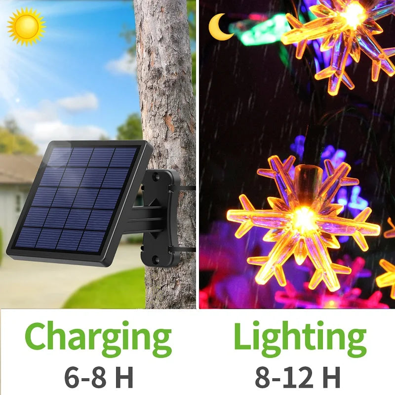 ソーラーライト|イベント・クリスマス装飾|ソーラー充電式 防水LEDイルミネーションライト (22M)