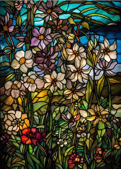 ステンドグラス教会風 ウィンドウフィルム(UVカット・静電気吸着タイプ)