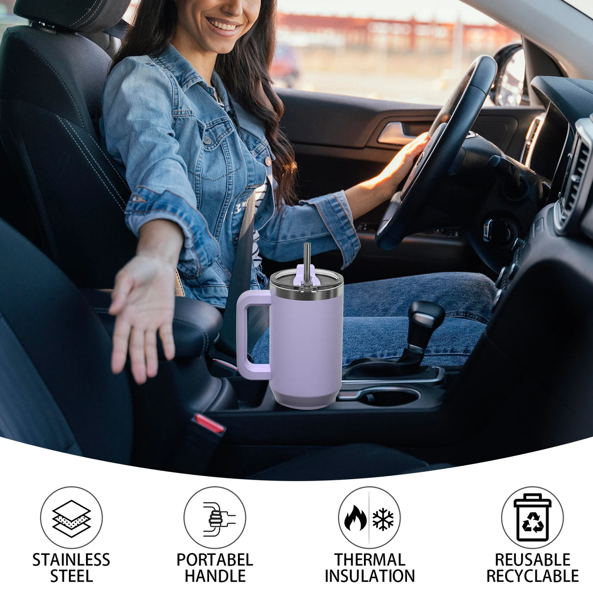 |イベント・ノベルティ用品 | 大容量断熱ストロー付タンブラー | 891ml | 1182ml