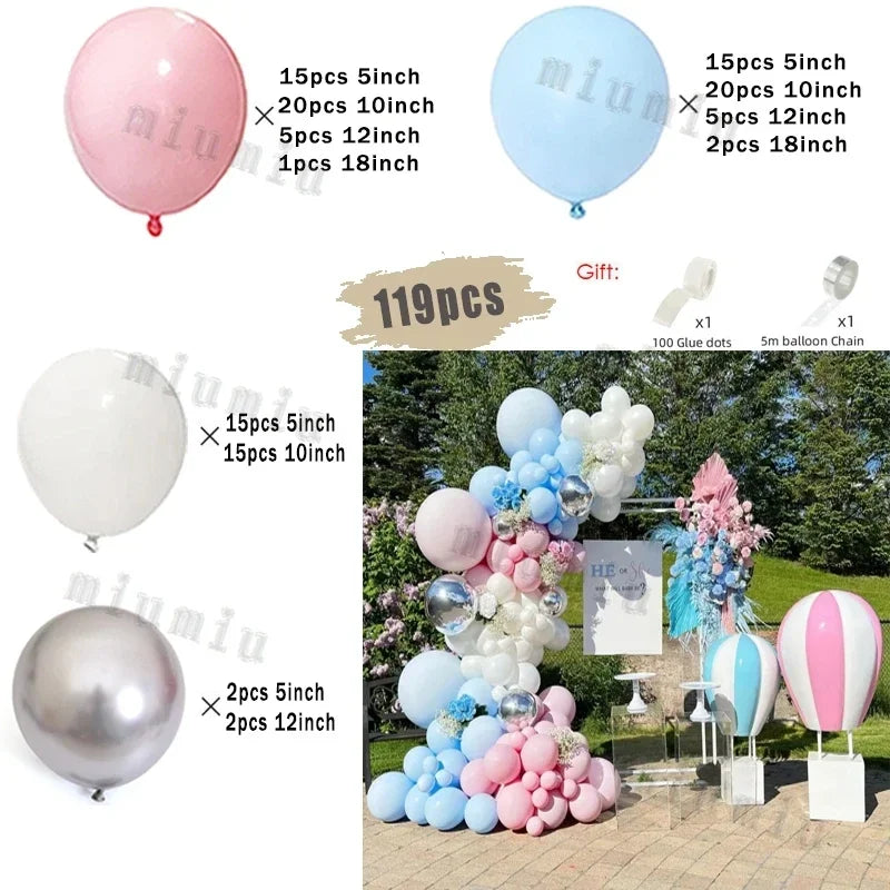 バルーン装飾 マカロンカラー&ゴールドバルーンセット 119個~235個入 可愛い