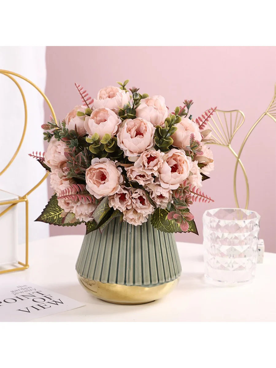 パーティー・インテリア装飾|造花ピオニーフラワーブーケ(30c)