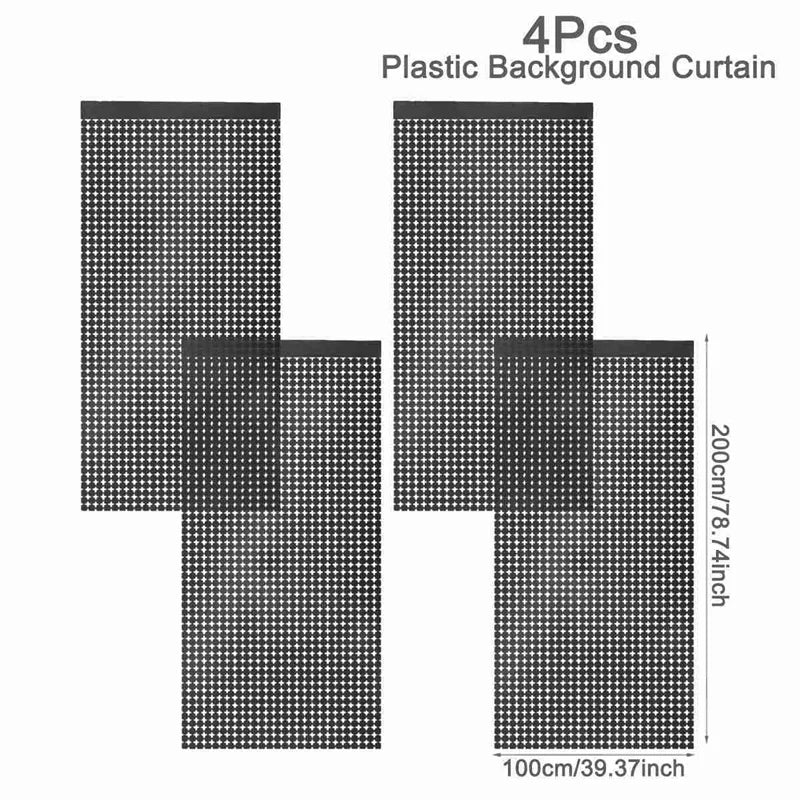 パーティー・インテリア装飾 キラキラ!ミラーボール風カーテン 4枚入セット