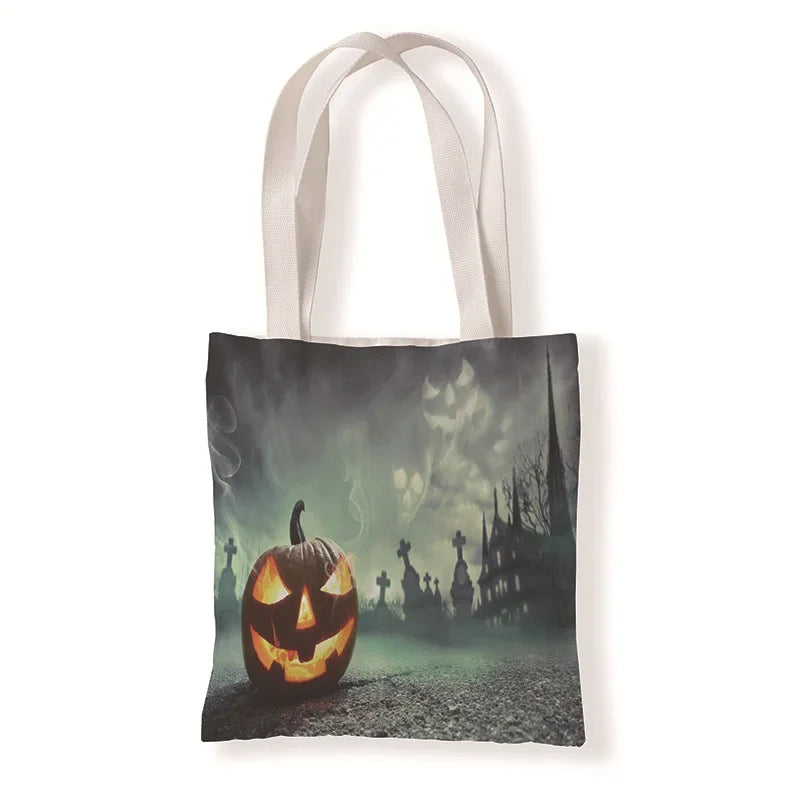 ハロウィングッズ|ハロウィンパンプキンキャンバストートバッグ