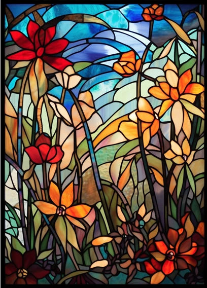 ステンドグラス教会風 ウィンドウフィルム(UVカット・静電気吸着タイプ)