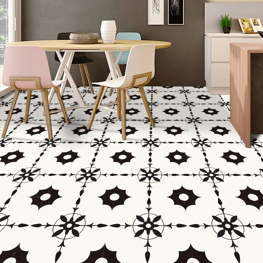 DIYフロアシート モノトーンタイル風 ステッカー 4枚入 モダン