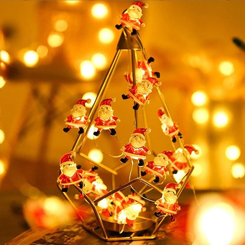 イベント・クリスマス装飾|サンタクロース&スノーマンLEDライト(2M)