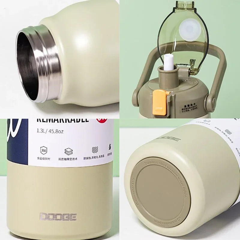 |イベント・ノベルティ用品 | 大容量サーモボトル ストロー付き ステンレス | 1.7L