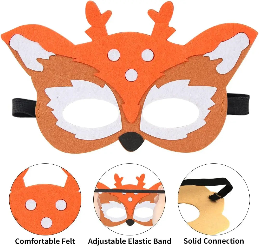 イベント・ハロウィングッズ|ジャングルアニマルフェルトマスク(子供用)