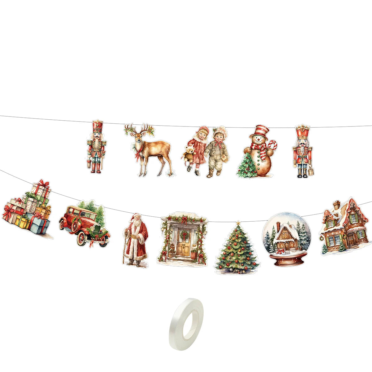 【クリスマス・パーティー装飾】ジンジャーマン 紙製オーナメント( 1セット)