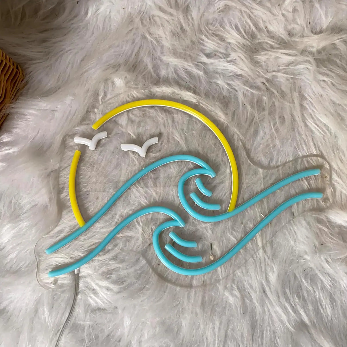 太陽と波モチーフ LEDネオンサイン(ネオン看板) 調光可能