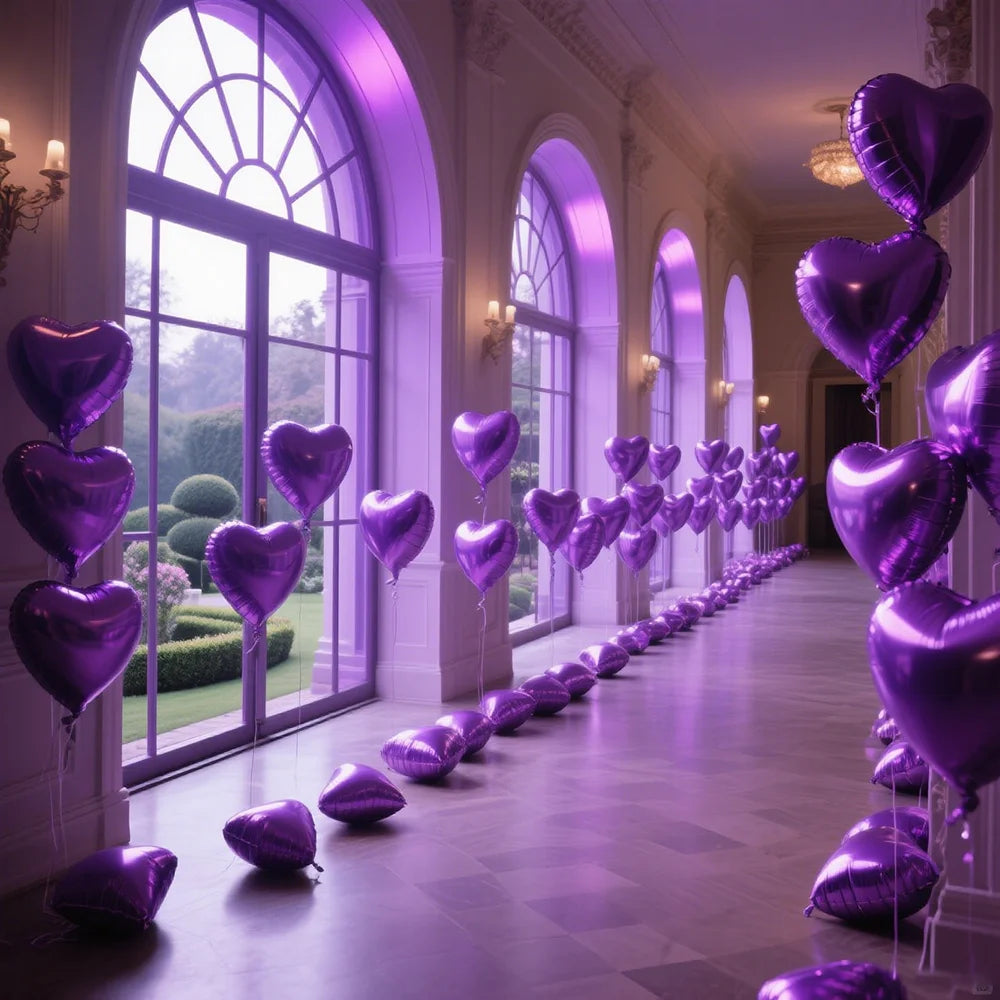 赤いハート型ホイルバルーン 5/10/20個セット